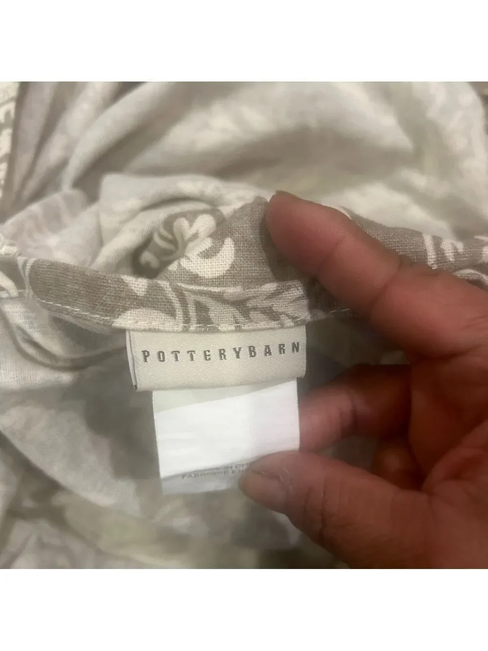 POTTERY BARN Alessandra Full/Queen Duvet Linen Blend French Country